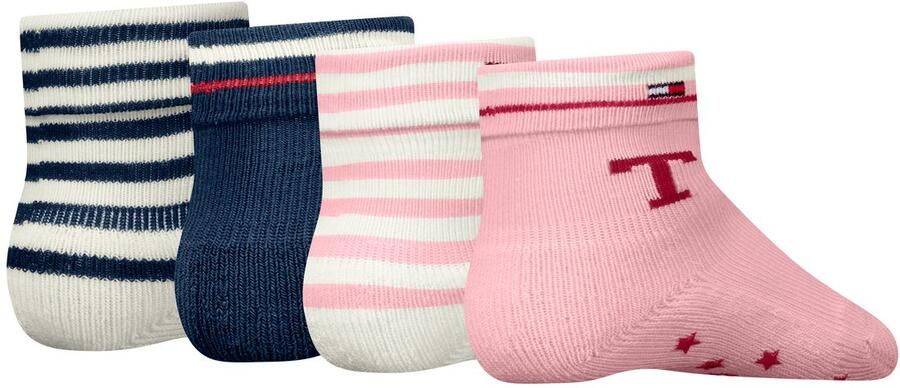 Tommy Hilfiger Sokken TH BABY SOCK 4P FOLD OVER STRIPE ECOM (Set van 4)