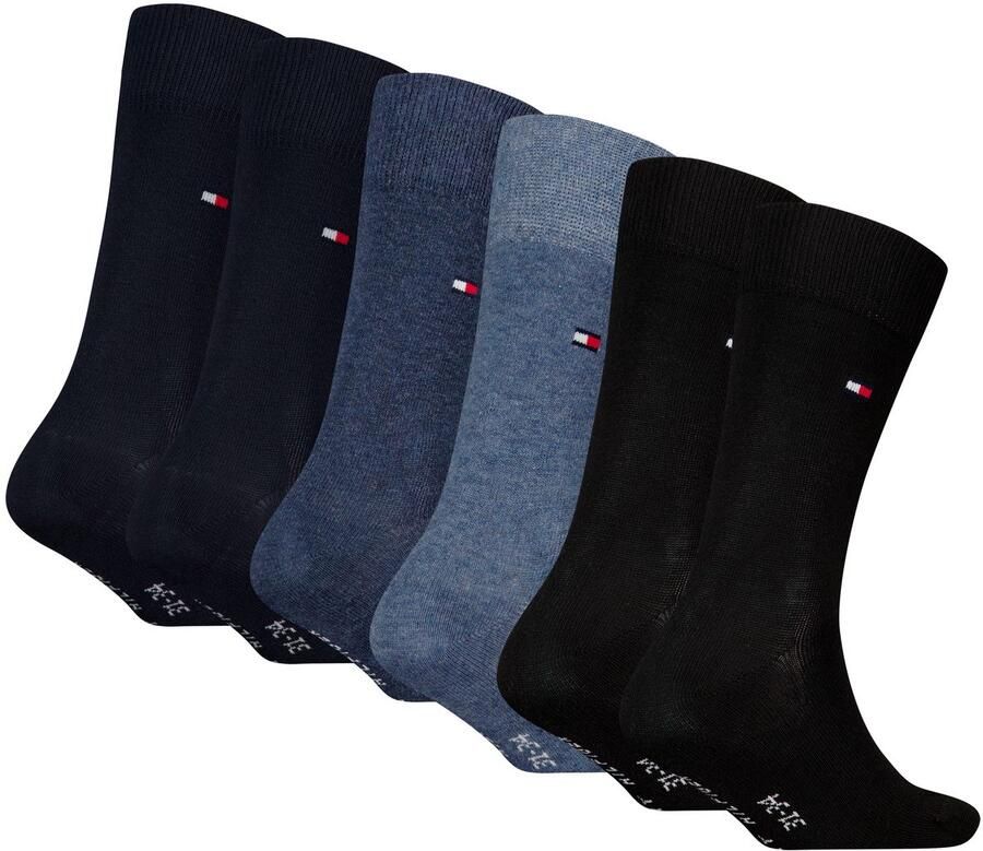 Tommy Hilfiger sokken set van 6 blauw Katoen Effen 23-26