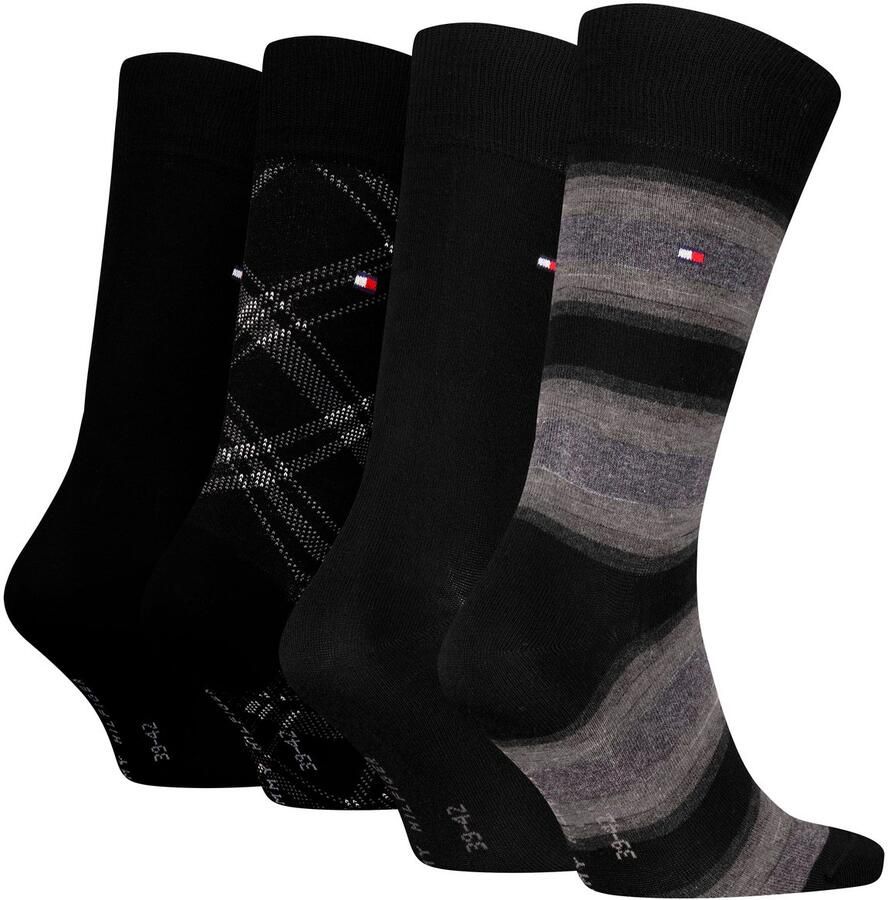 Tommy Hilfiger Sokken TH MEN SOCK 4P STRIPE & CHECK ECOM (Set van 4)