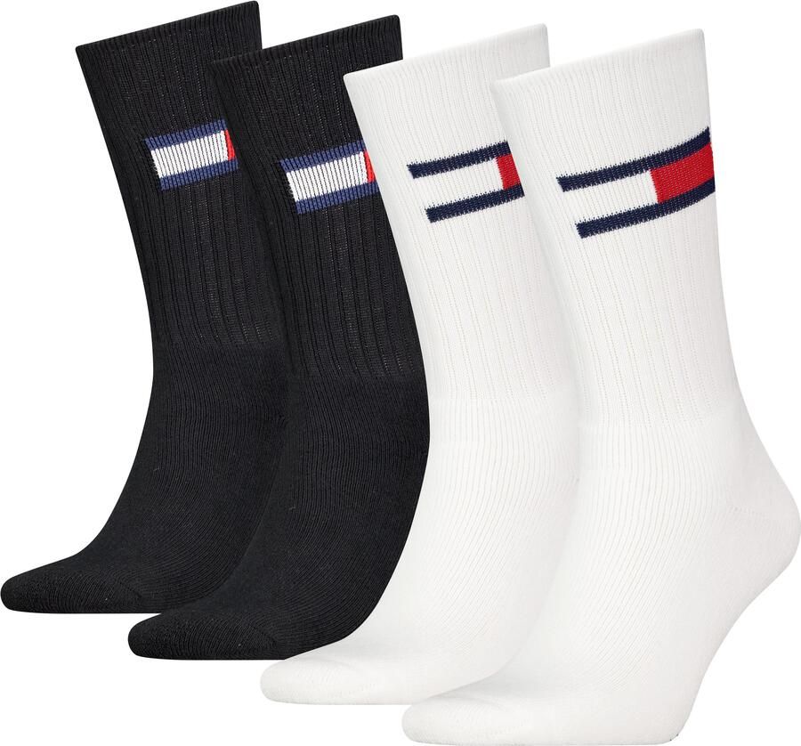 Tommy Hilfiger Sokken TH UNI TJ SOCK 4P FLAG Logo-vlag zijdelings ribboorden (4 paar) - Foto 2