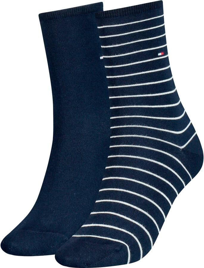 Tommy Hilfiger Sokken TH WO SOCK 2P SMALL STRIPE met smalle ribboord gemêleerd gestreept (2 paar) - Foto 2