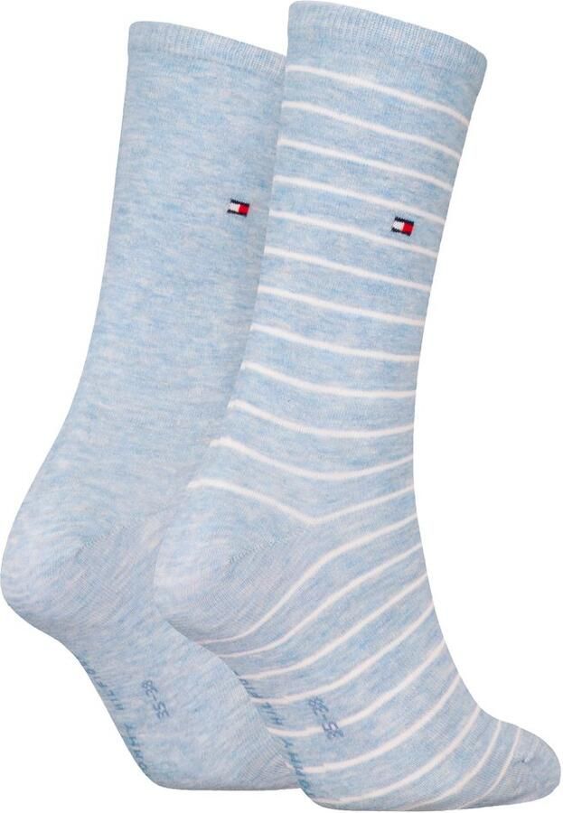 Tommy Hilfiger Sokken TH WOMEN SOCK 2P SMALL STRIPE met smalle ribboord gemêleerd gestreept (2 paar) - Foto 2