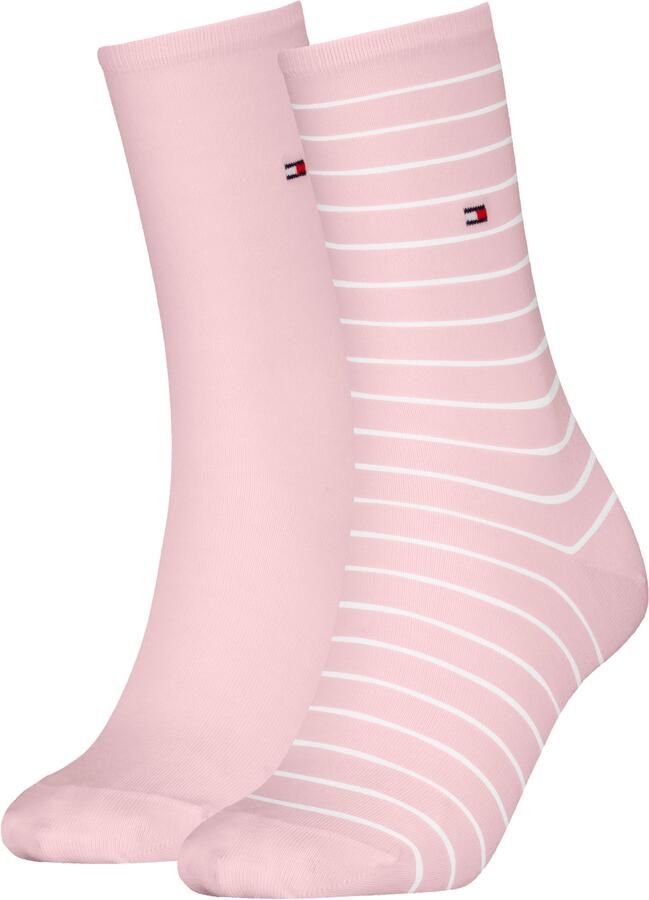 Tommy Hilfiger Sokken TH WO SOCK 2P SMALL STRIPE met smalle ribboord gemêleerd gestreept (2 paar) - Foto 2