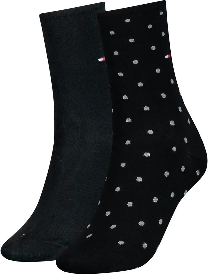 Tommy Hilfiger Sokken TH WOMEN SOCK DOT met fijn ribborde en logo-borduursel (2 paar) - Foto 3