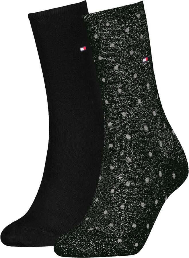 Tommy Hilfiger Sokken TH WO SOCK DOT met fijn ribborde en logo-borduursel (2 paar) - Foto 2
