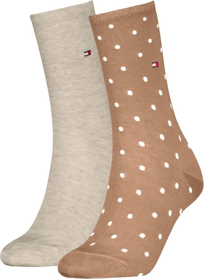 Tommy Hilfiger Sokken TH WO SOCK DOT met fijn ribborde en logo-borduursel (2 paar) - Foto 2
