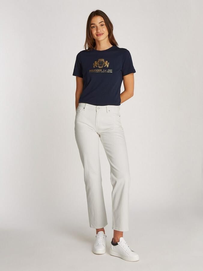 Tommy Hilfiger Straight jeans CLASSIC STRAIGHT RW met logo-badge in enkel-lengte - Foto 3