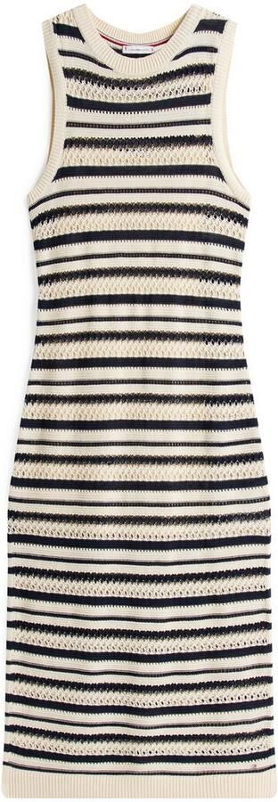 Tommy Hilfiger Sweatjurk CROCHET C-NK SL MIDI SWT DRESS - Foto 3