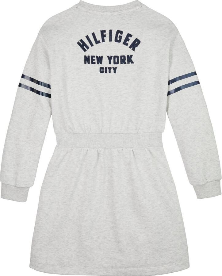 Tommy Hilfiger Sweatjurk SATIN APPLIQUE HWK DRESS LS voor kinderen tot 16 jaar met satijnen applicatie