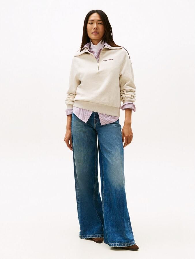 Tommy Hilfiger Classic Script Fleece Half Knit Sweater Dames - Foto 3