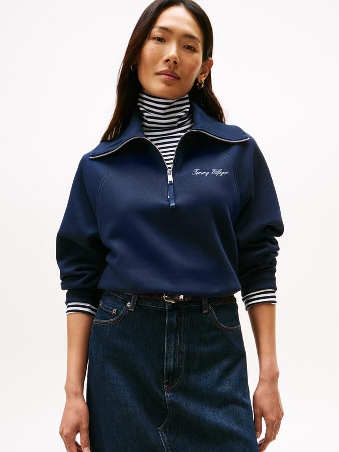 Tommy Hilfiger Classic Script Fleece Half Knit Sweater Dames - Foto 5