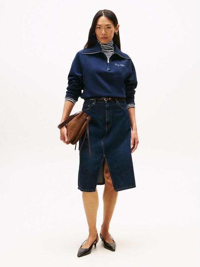 Tommy Hilfiger Classic Script Fleece Half Knit Sweater Dames - Foto 3