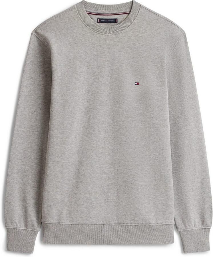 Tommy Hilfiger Grijze Trui Geribbelde Kraag Manchetten Zoom Gray Heren
