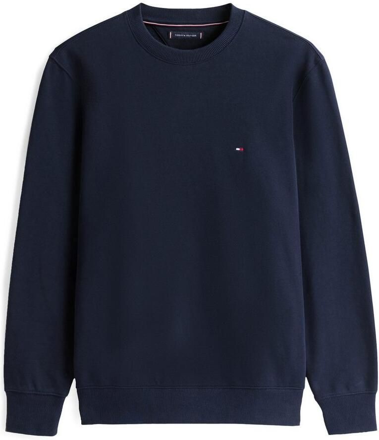 Tommy Hilfiger Blauwe Crew Neck Sweatshirt met Geborduurd Logo Blue Heren
