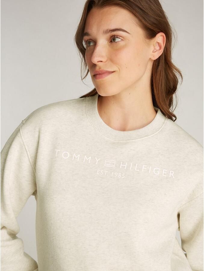TOMMY HILFIGER Dames Truien & Vesten Mdrn Reg Corp Logo C-nk Swtshrt Beige - Foto 3