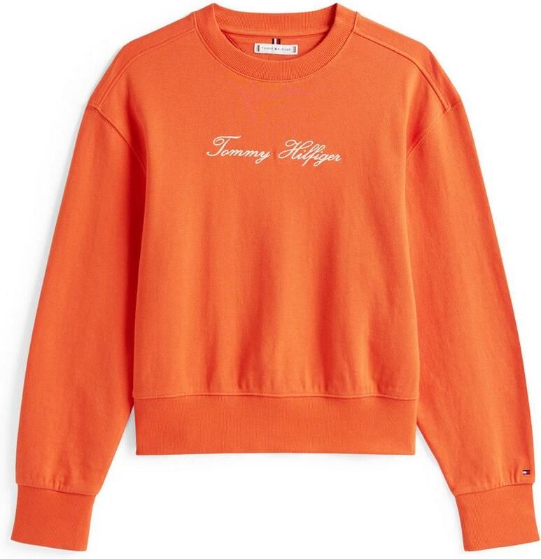 Tommy Hilfiger Sweatshirt SCRIPT REG PIQUE SWTSHRT met script-logo-opschrift