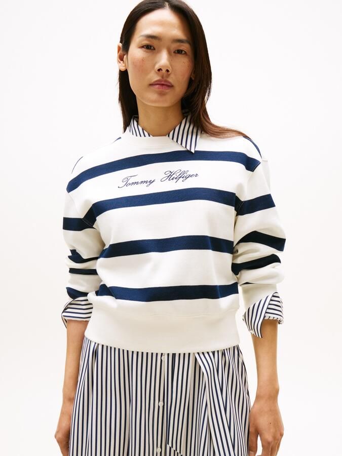 Tommy Hilfiger Sweatshirt SCRIPT REG PIQUE SWTSHRT met script-logo-opschrift - Foto 4