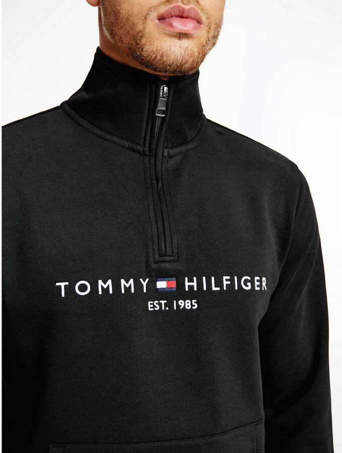 Tommy Hilfiger Logo Mockneck trui zwart Mw0Wm20954 BDS Zwart Heren - Foto 2
