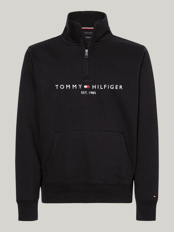 Tommy Hilfiger Logo Mockneck trui zwart Mw0Wm20954 BDS Zwart Heren - Foto 5