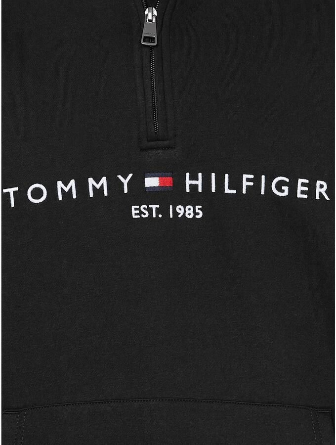 Tommy Hilfiger Logo Mockneck trui zwart Mw0Wm20954 BDS Zwart Heren