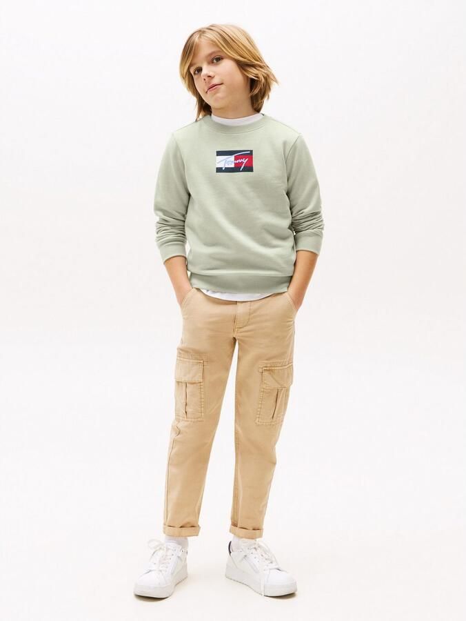 Tommy Hilfiger Sweatshirt TOMMY SCRIPT FLAG SWEATSHIRT voor kinderen tot 16 jaar vlag-logo-print - Foto 4