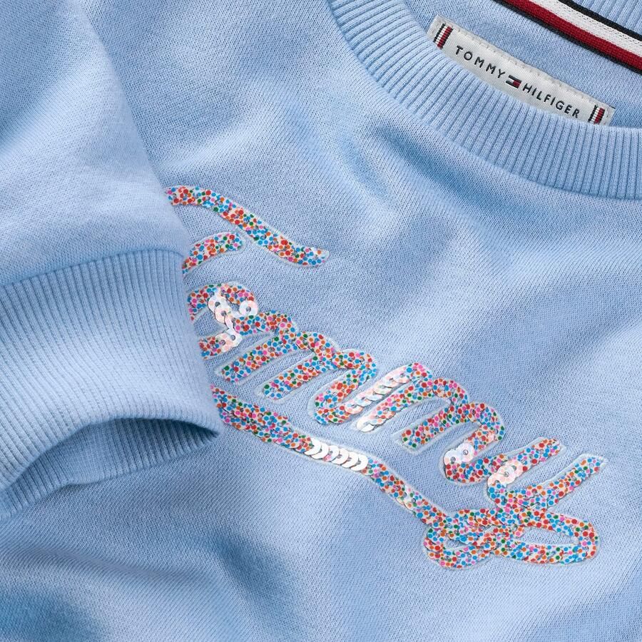 Tommy Hilfiger Sweatshirt TOMMY SCRIPT SEQUIN SWEATSHIRT voor kinderen tot 16 jaar logo-opschrift met kleurrijke pailletten - Foto 4