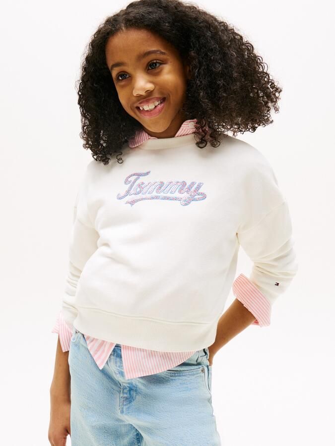 Tommy Hilfiger Sweatshirt TOMMY SCRIPT SEQUIN SWEATSHIRT voor kinderen tot 16 jaar logo-opschrift met kleurrijke pailletten - Foto 6