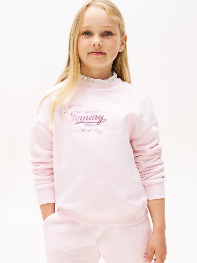 Tommy Hilfiger Sweatshirt TOMMY SCRIPT SWEATSHIRT voor kinderen tot 16 jaar met glanzende print - Foto 6