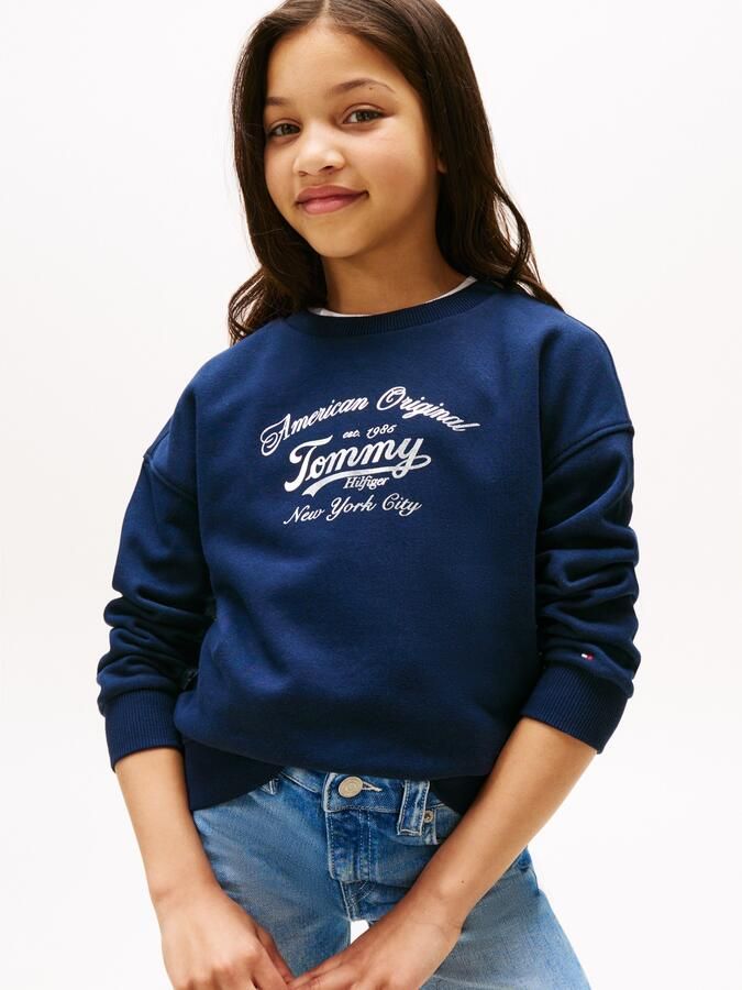 Tommy Hilfiger Sweatshirt TOMMY SCRIPT SWEATSHIRT voor kinderen tot 16 jaar met glanzende print - Foto 5