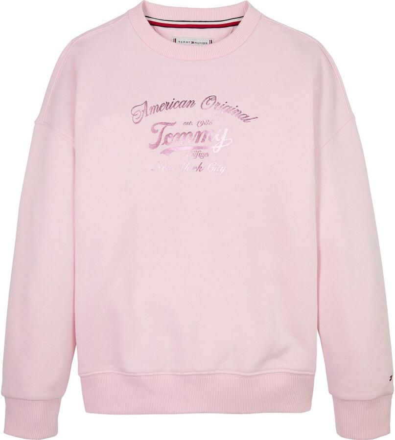 Tommy Hilfiger Sweatshirt TOMMY SCRIPT SWEATSHIRT voor kinderen tot 16 jaar met glanzende print - Foto 3
