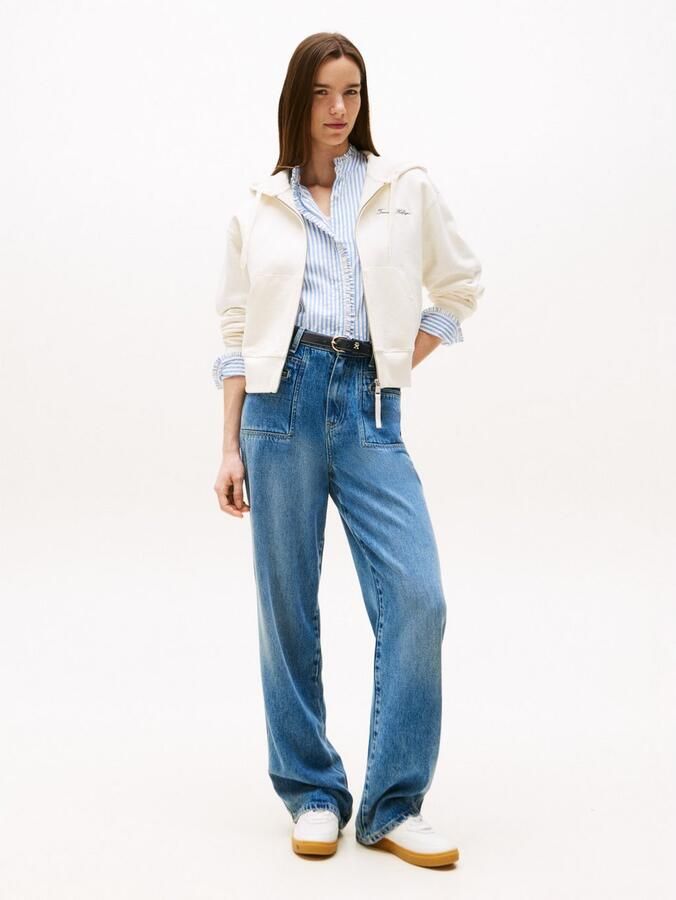 Tommy Hilfiger Sweatvest SCRIPT REG PIQUE ZIP-UP HOODIE met script-logo-opschrift - Foto 2