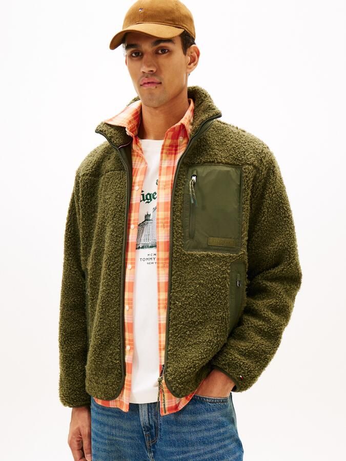 Tommy Hilfiger Sweatvest TEDDY FLEECE ZIP THROUGH Overgangsjas herfstjas teddy pluche zachte jas - Foto 5