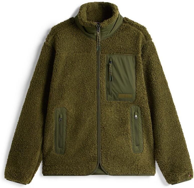 Tommy Hilfiger Sweatvest TEDDY FLEECE ZIP THROUGH Overgangsjas herfstjas teddy pluche zachte jas - Foto 4