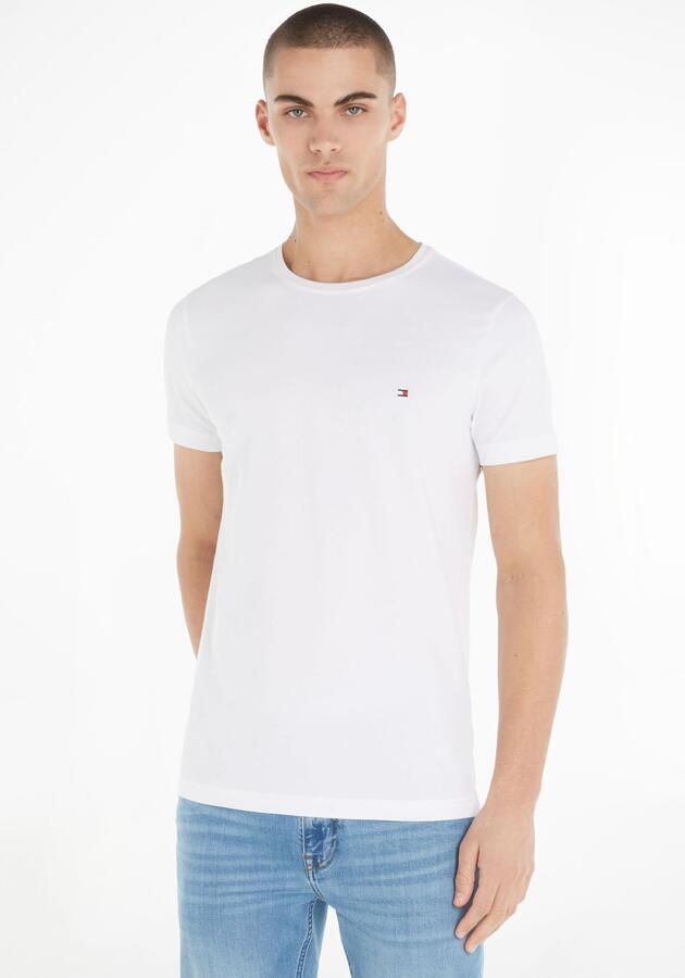 Tommy Hilfiger Heren Polo T-shirt Core Stretch Slim C-neck White Heren - Foto 9