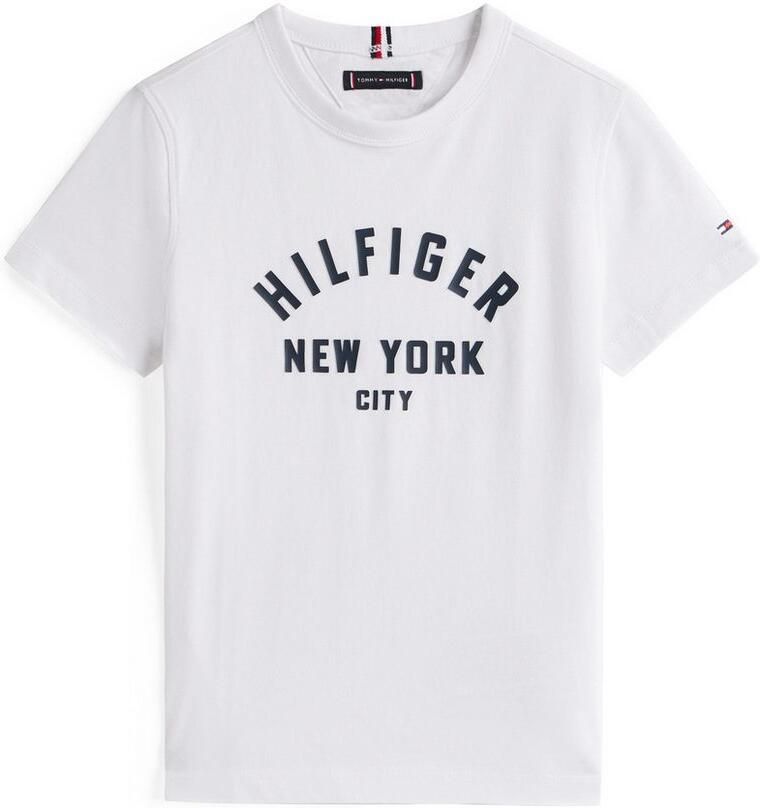 Tommy Hilfiger T-shirt CURVED HILFIGER GRAPHIC TEE SS voor kinderen tot 16 jaar grote logo-print - Foto 3