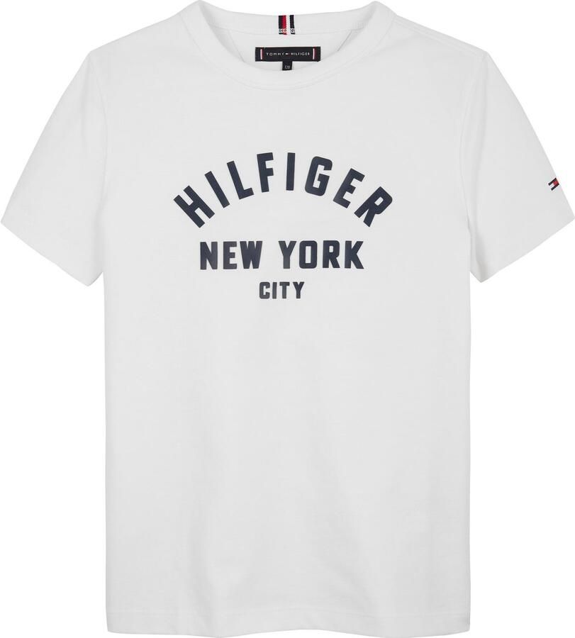 Tommy Hilfiger T-shirt CURVED HILFIGER GRAPHIC TEE SS voor kinderen tot 16 jaar grote logo-print - Foto 2
