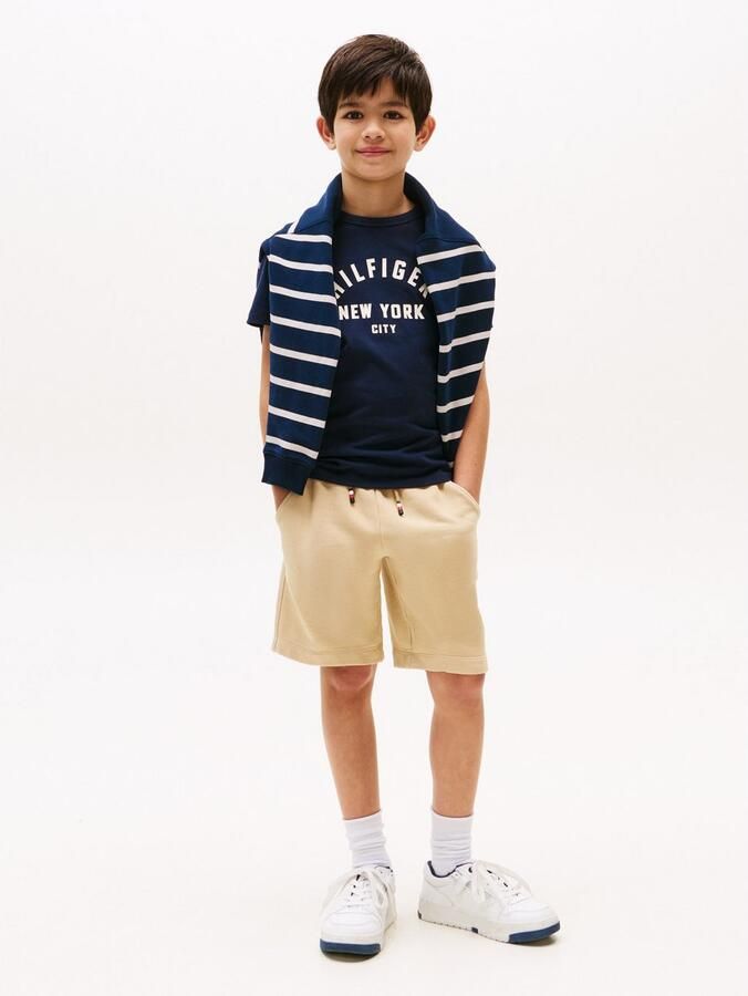 Tommy Hilfiger T-shirt CURVED HILFIGER GRAPHIC TEE SS voor kinderen tot 16 jaar grote logo-print - Foto 3