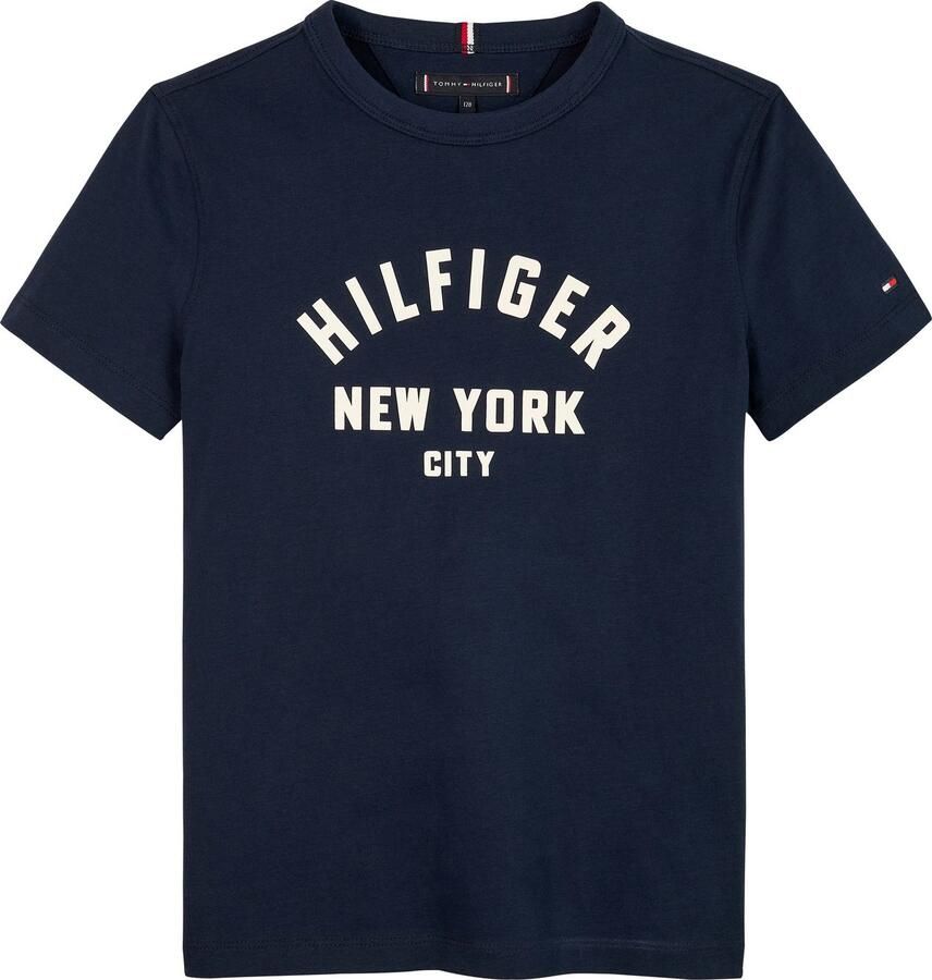 Tommy Hilfiger T-shirt CURVED HILFIGER GRAPHIC TEE SS voor kinderen tot 16 jaar grote logo-print