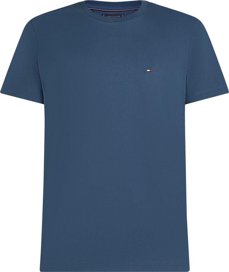 Tommy Hilfiger T-shirt ESSENTIAL REG FIT SOLID TEE met borduursel en ronde hals