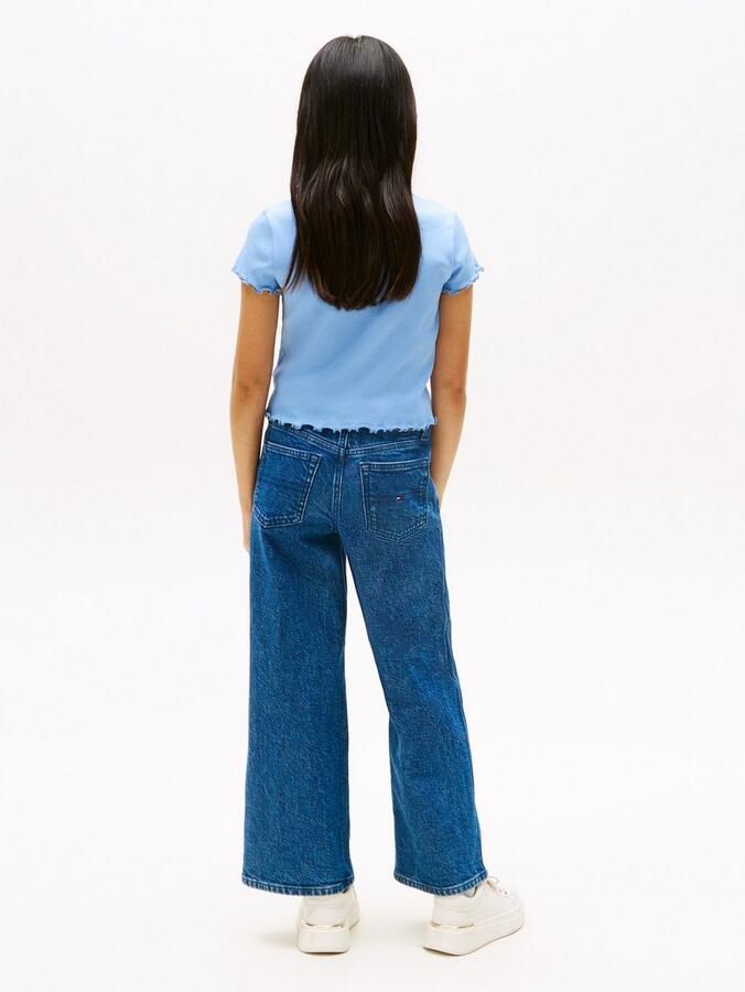 Tommy Hilfiger T-shirt ESSENTIAL RIB TOP met babylockranden en borduursel - Foto 3