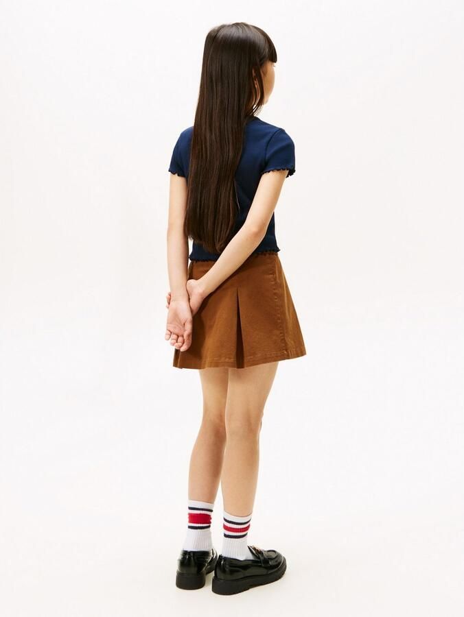 Tommy Hilfiger T-shirt ESSENTIAL RIB TOP met babylockranden en borduursel - Foto 6