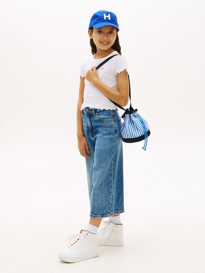 Tommy Hilfiger T-shirt ESSENTIAL RIB TOP met babylockranden en borduursel - Foto 9