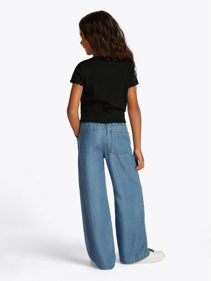 Tommy Hilfiger T-shirt ESSENTIAL RIB TOP met babylockranden en borduursel - Foto 3