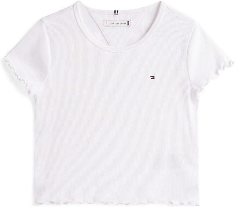 Tommy Hilfiger T-shirt ESSENTIAL RIB TOP met babylockranden en borduursel - Foto 11