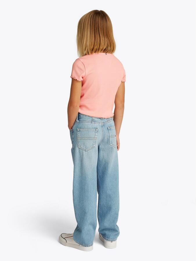 Tommy Hilfiger T-shirt ESSENTIAL RIB TOP met babylockranden en borduursel - Foto 4