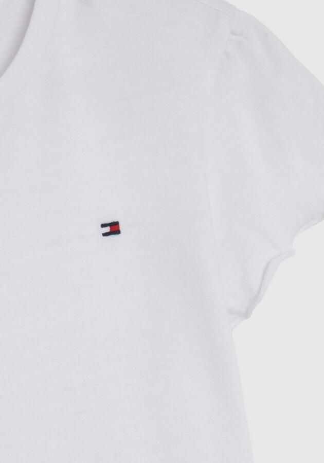 Tommy Hilfiger T-shirt ESSENTIAL RUFFLE SLEEVE TOP S S met golfrand logo-geborduurde details - Foto 6