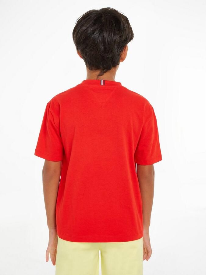 Tommy Hilfiger T-shirt rood Katoen Ronde hals Effen 116 - Foto 5
