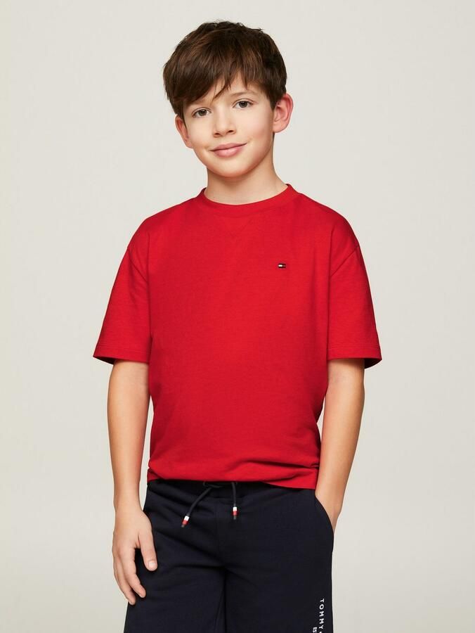 Tommy Hilfiger T-shirt rood Katoen Ronde hals Effen 116 - Foto 6