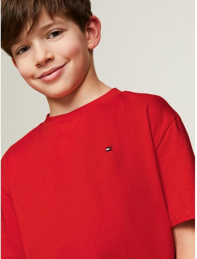 Tommy Hilfiger T-shirt rood Katoen Ronde hals Effen 116 - Foto 3