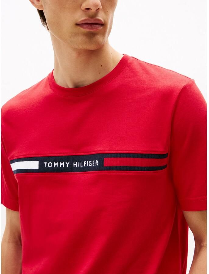Tommy Hilfiger Regular fit T-shirt met labelstitching - Foto 3